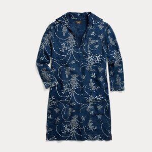 Ralph Lauren RRL Indigo Linen-Cotton Tunic Dress 3 Medium